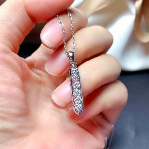 "Korean Style Round Cubic Zirconia Necklace For Women, FB16FA1017 - Picture 4 of 5